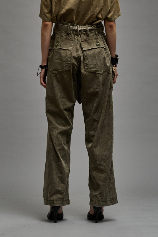 BELTED UTILITY PANT - OLIVE GARMENT DYE