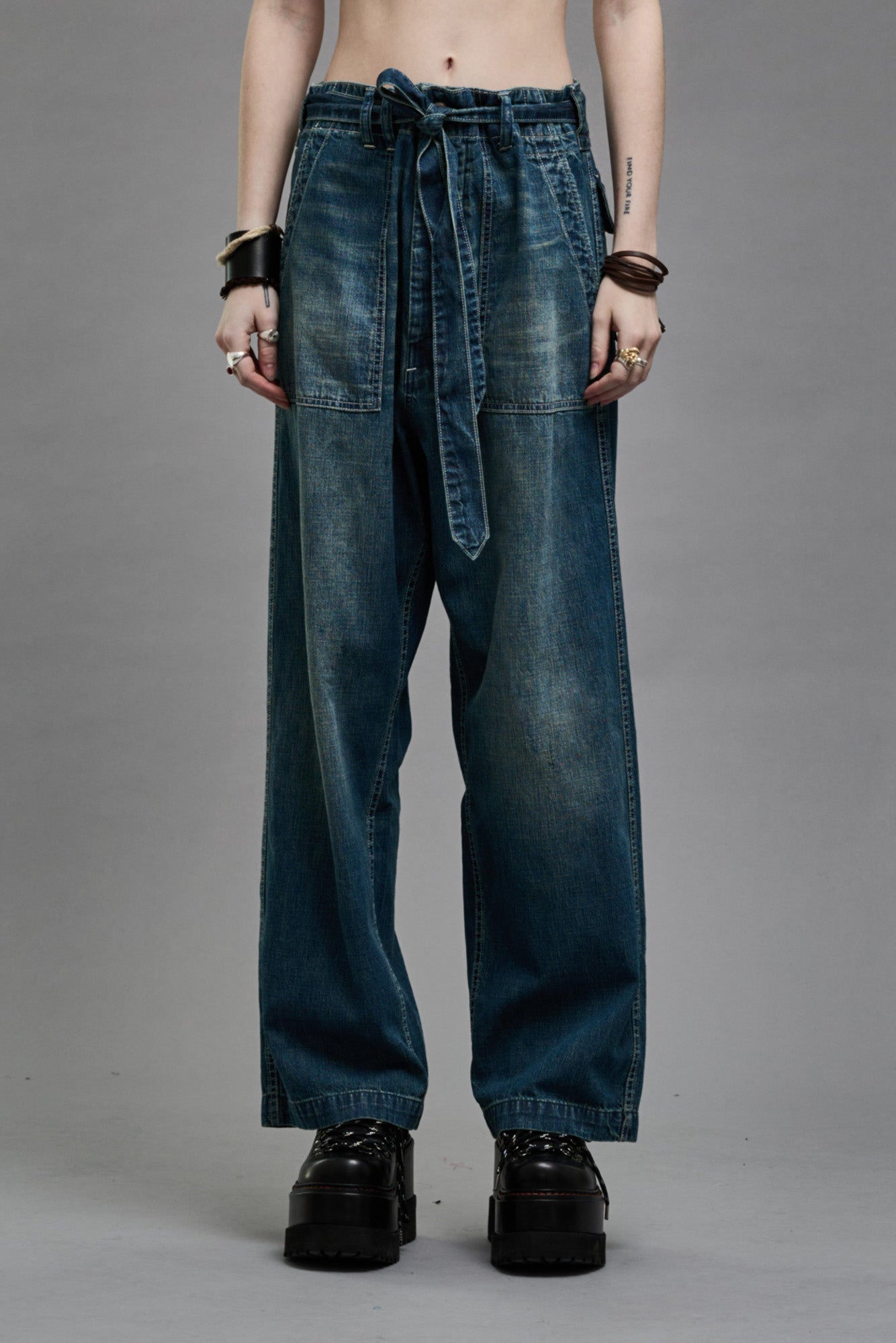 BELTED VENTI UTILITY PANT - WINDSOR BLUE