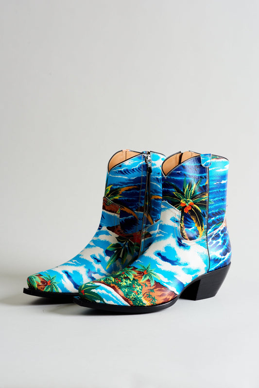 COWBOY ANKLE BOOT - TURQUOISE WAVE