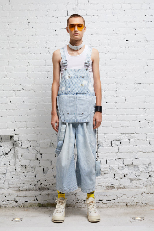 CROPPED DOUBLE BIB OVERALL - HICKORY CHECKERBOARD