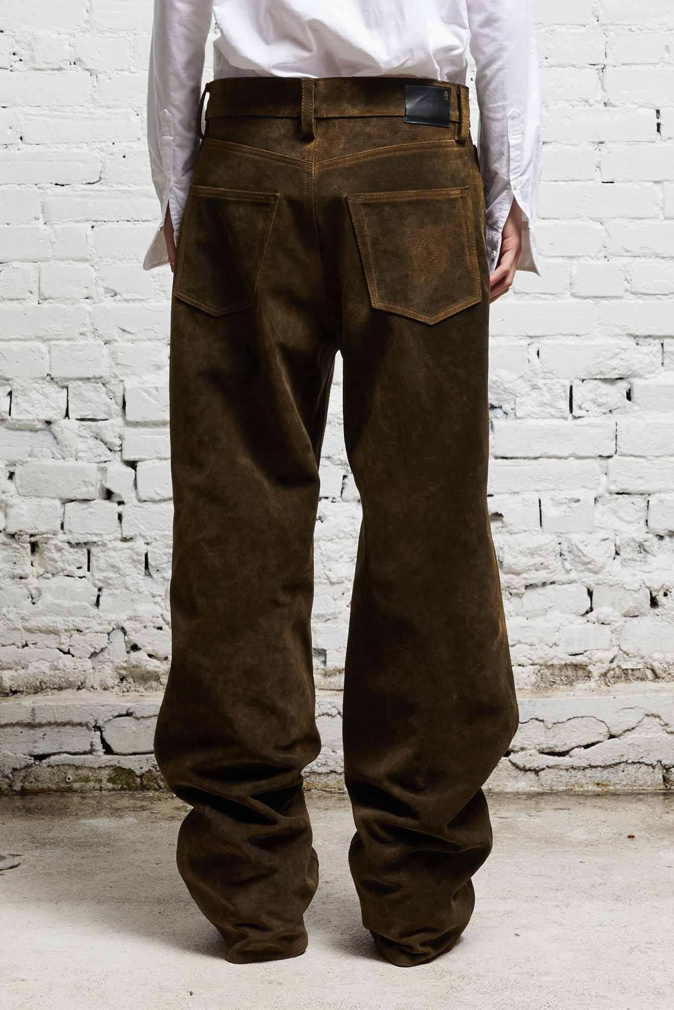 D'ARCY LOOSE LEATHER PANT - BROWN