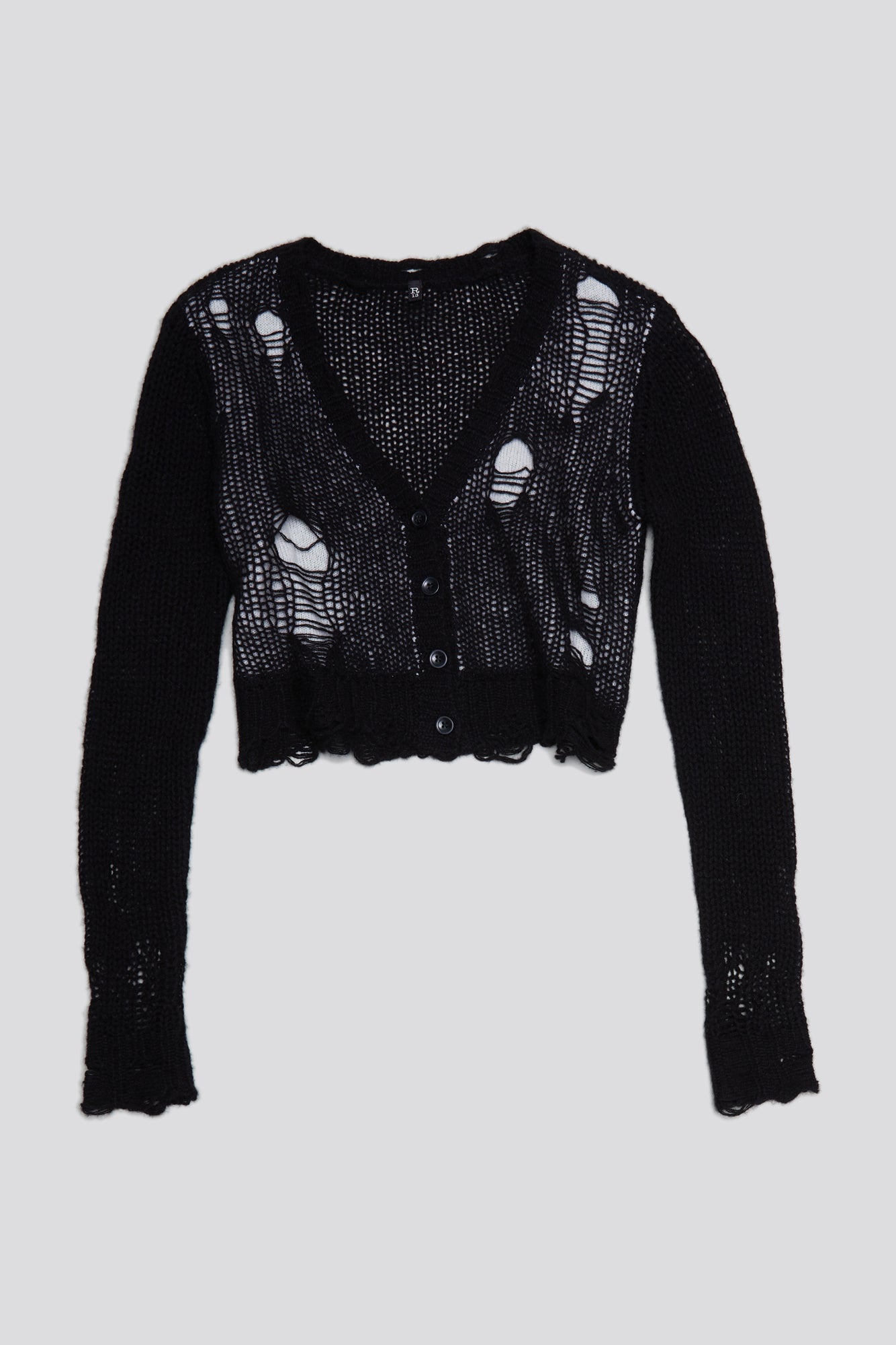 DOUBLE LAYER BABY CARDIGAN - BLACK AND ECRU