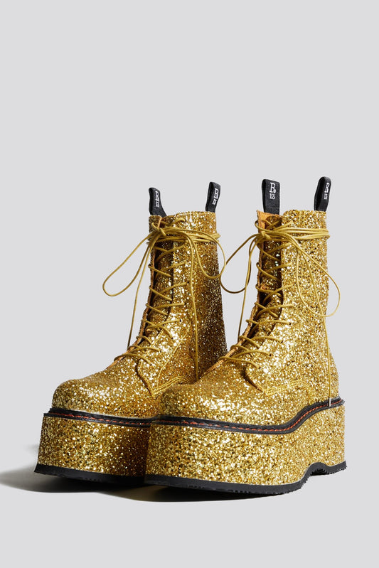 DOUBLE STACK BOOT - RUTILANT GOLD