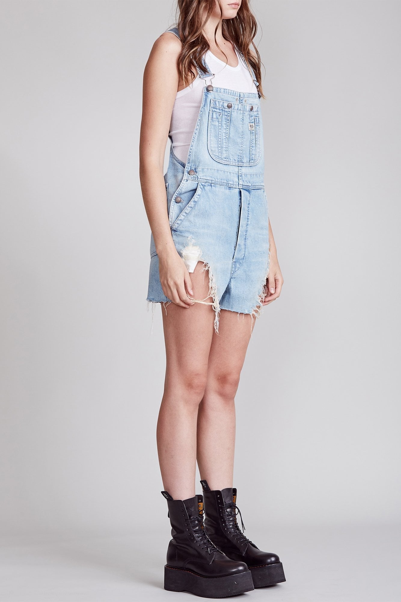 OVERALL SHORT - PALE BLUE