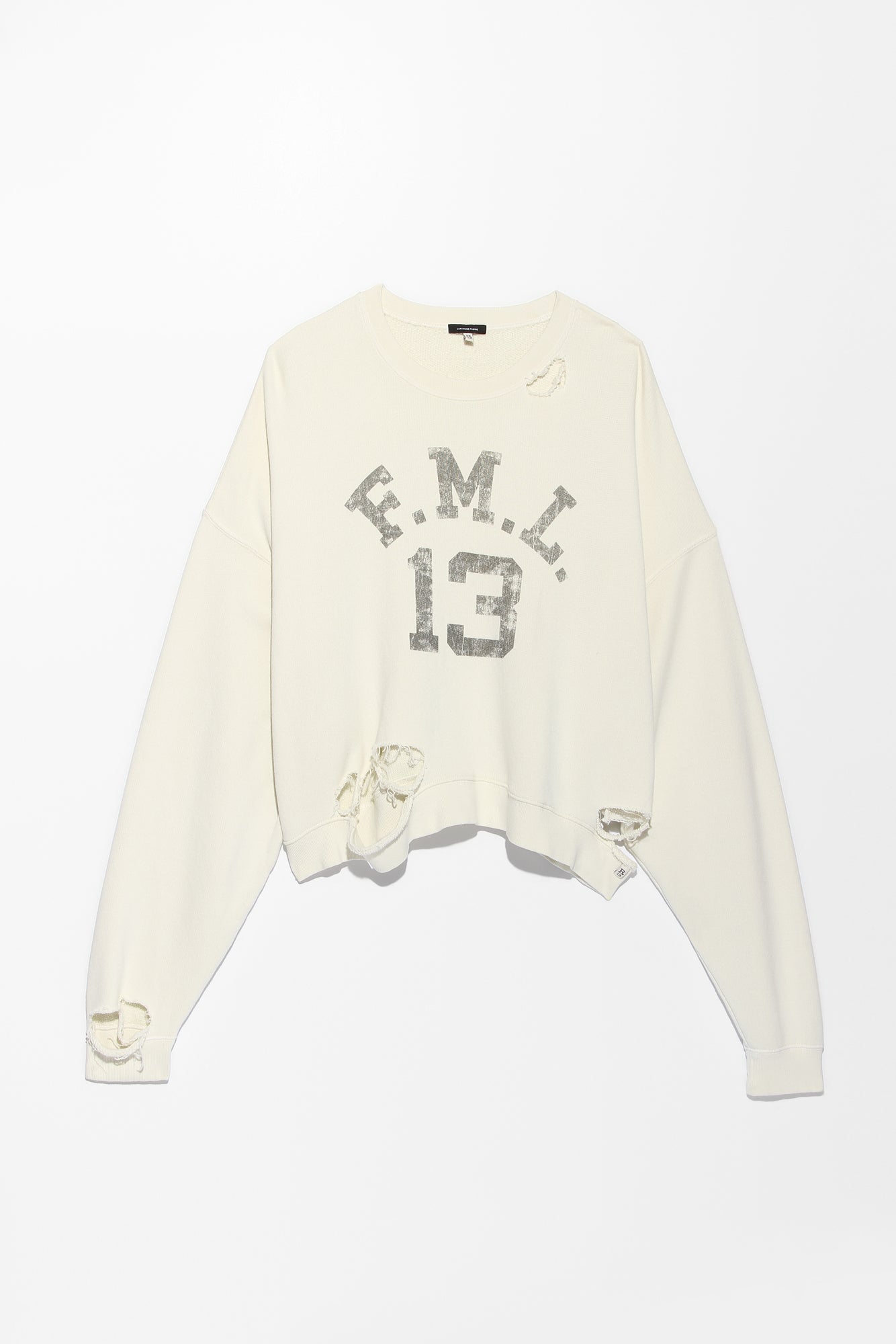 Cropped Fml 13 Crewneck - Ecru - R13