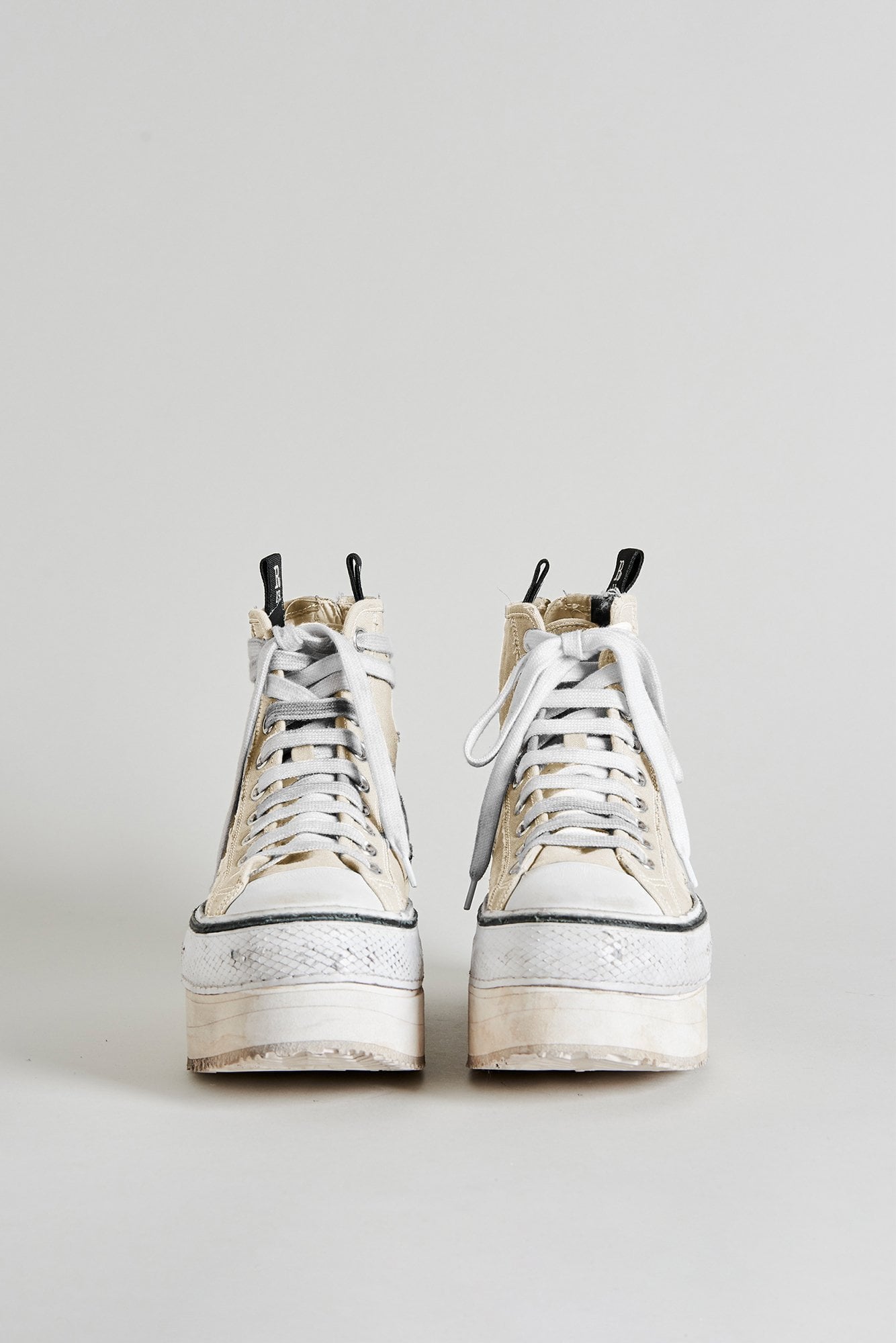 Platform High Top Sneakers Ecru R13 Denim - Main Image