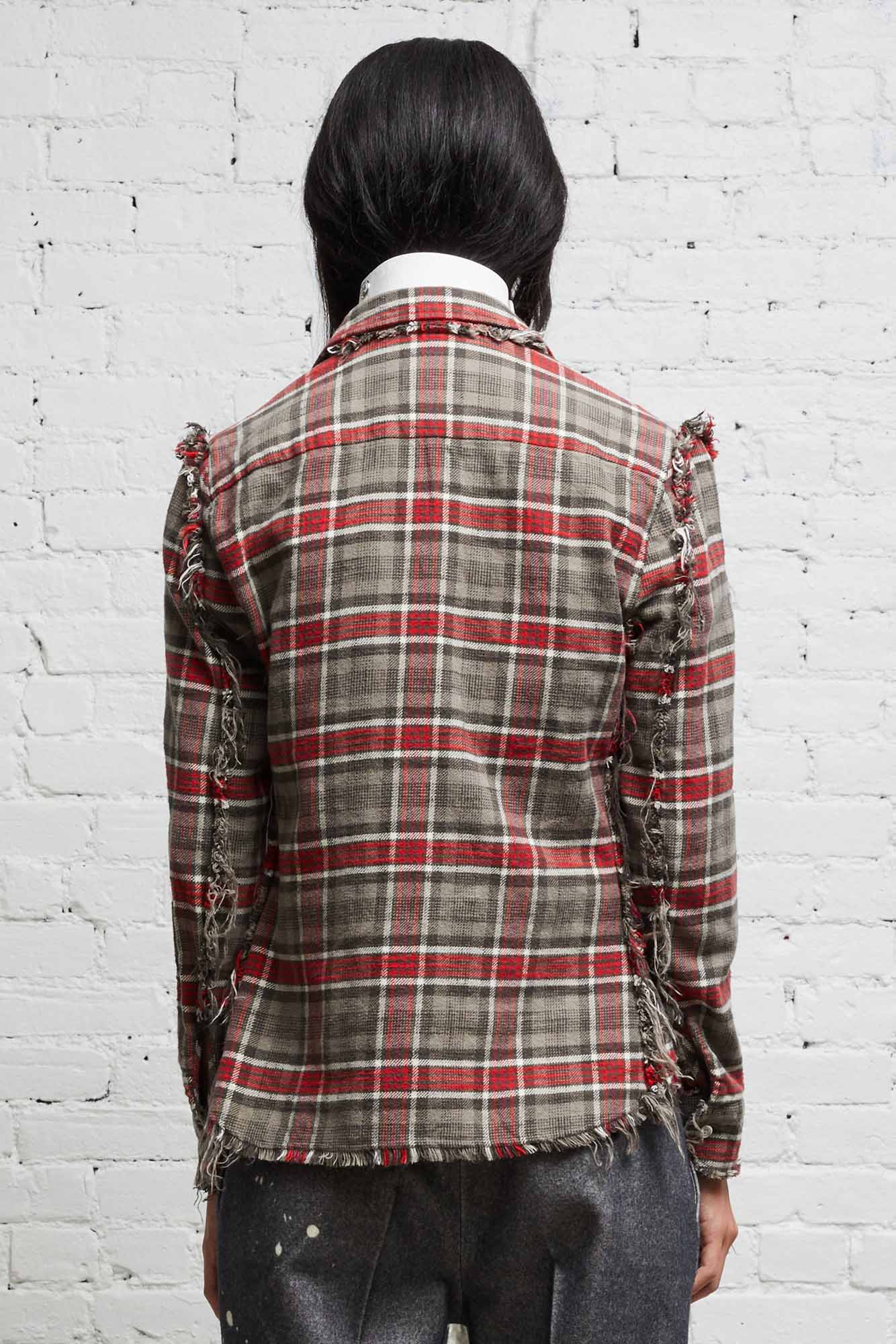 Flat Sleeve Shirt - Grey Plaid - R13