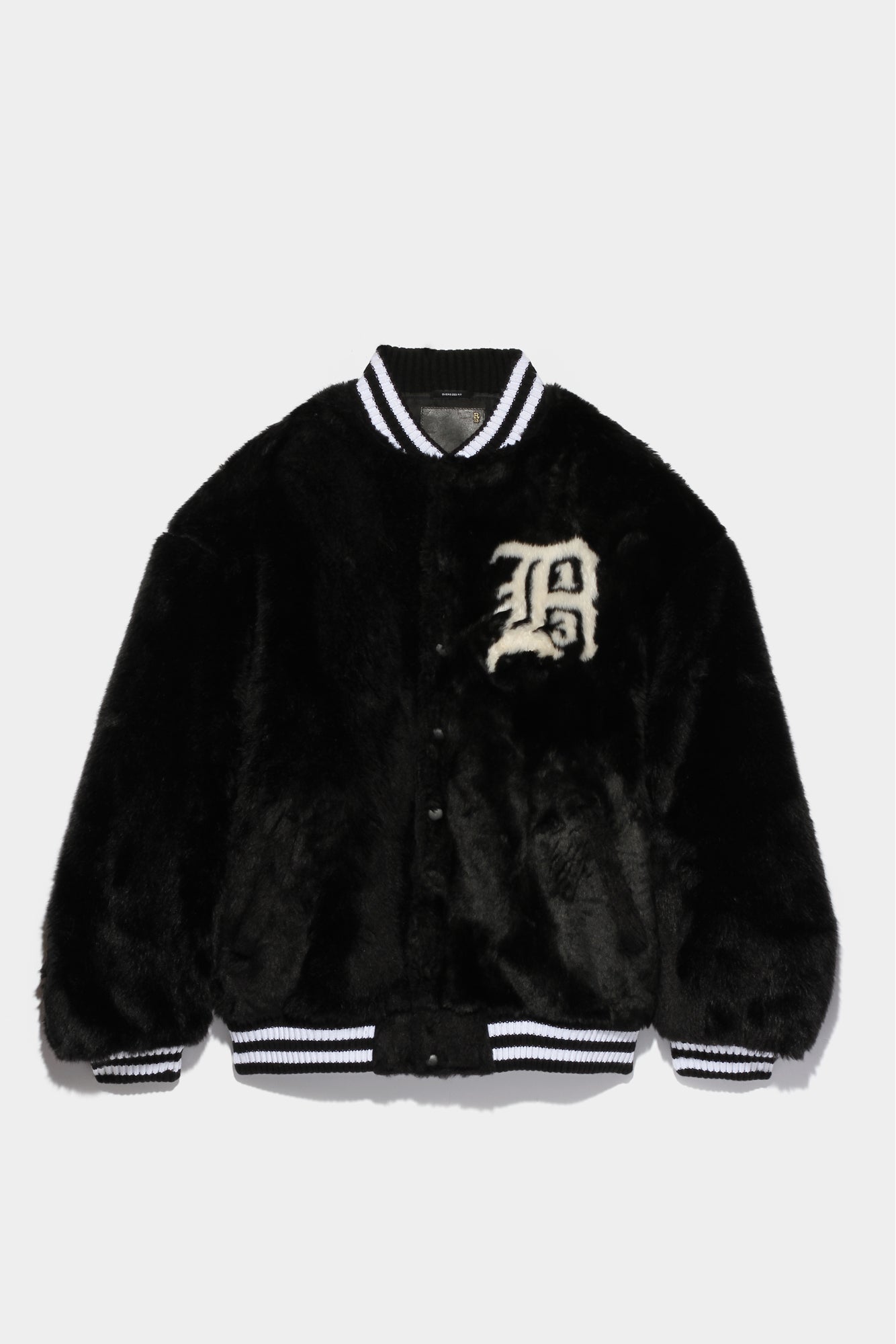 Furry Logo Bomber - Black - R13