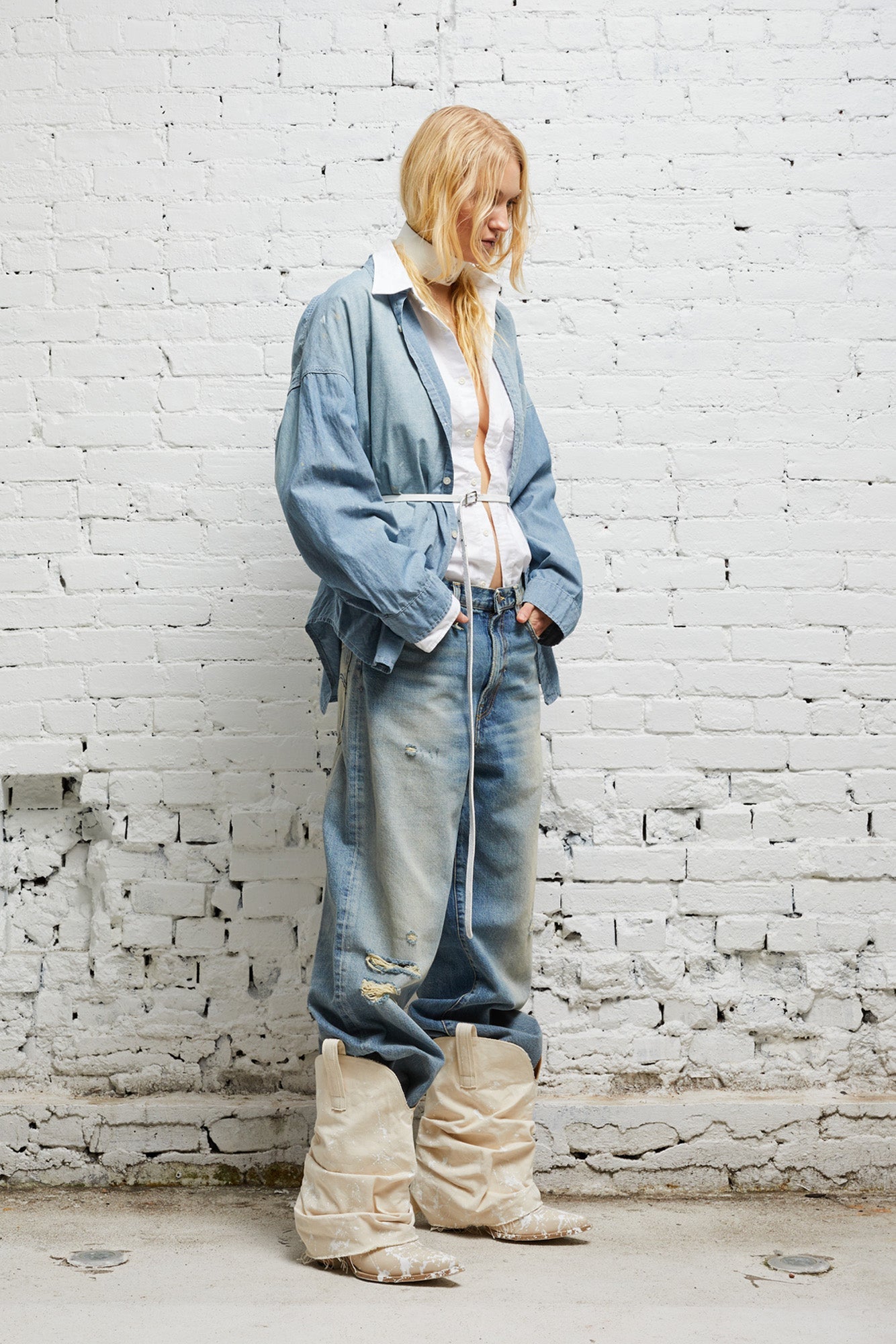 Long Sleeve Button-Up - Blue Chambray - R13