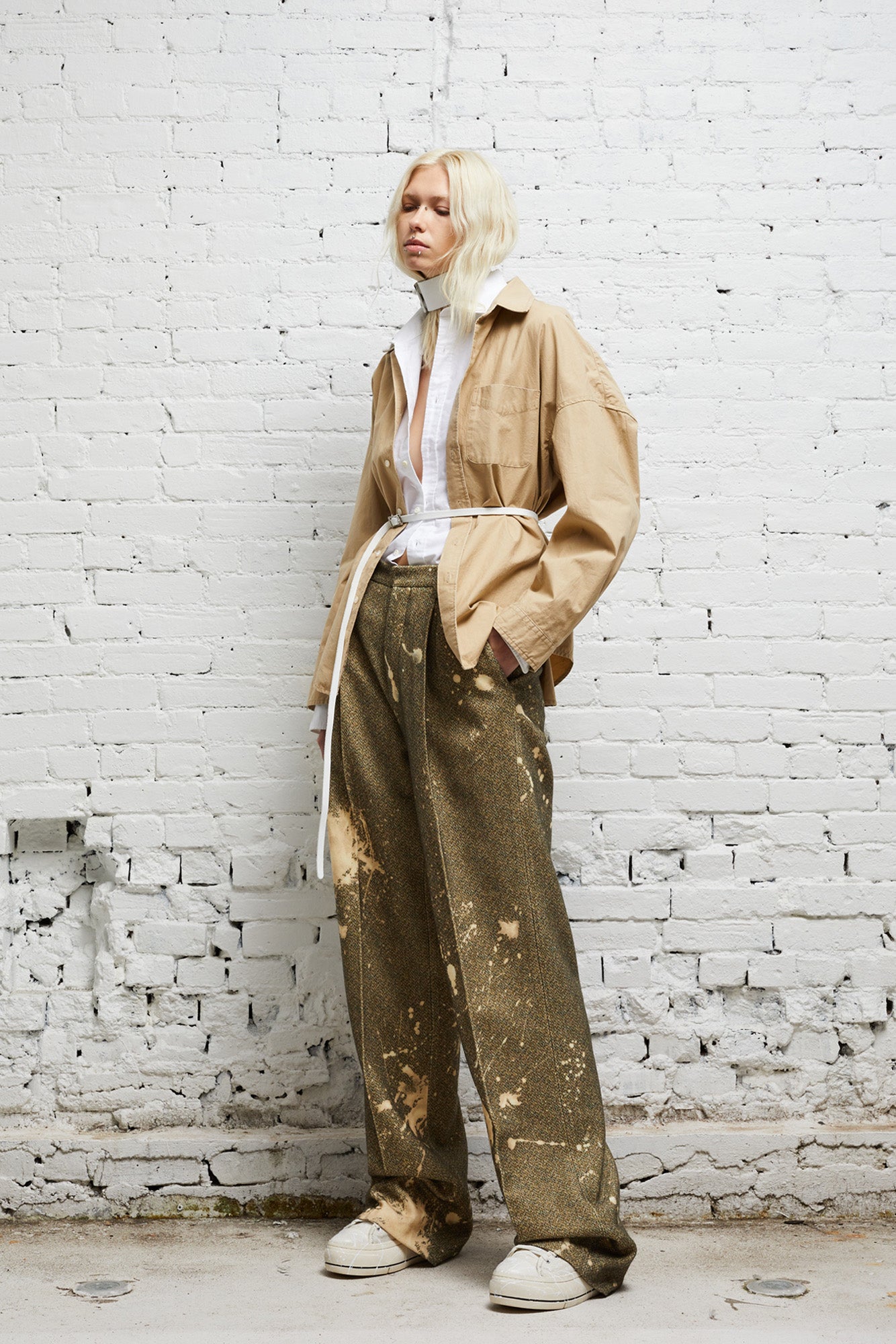 Long Sleeve Button-Up - Khaki - R13