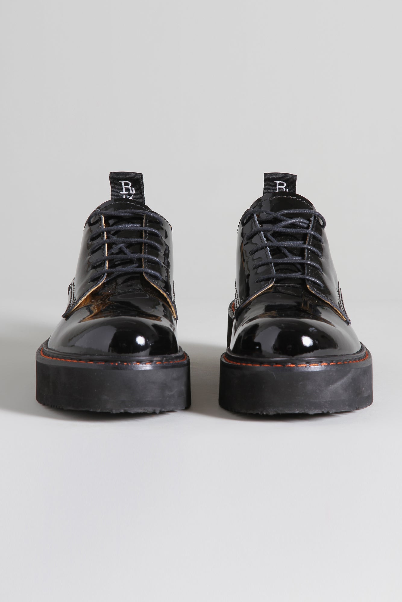 MEN'S SINGLE STACK OXFORD - BLACK PATENT - R13