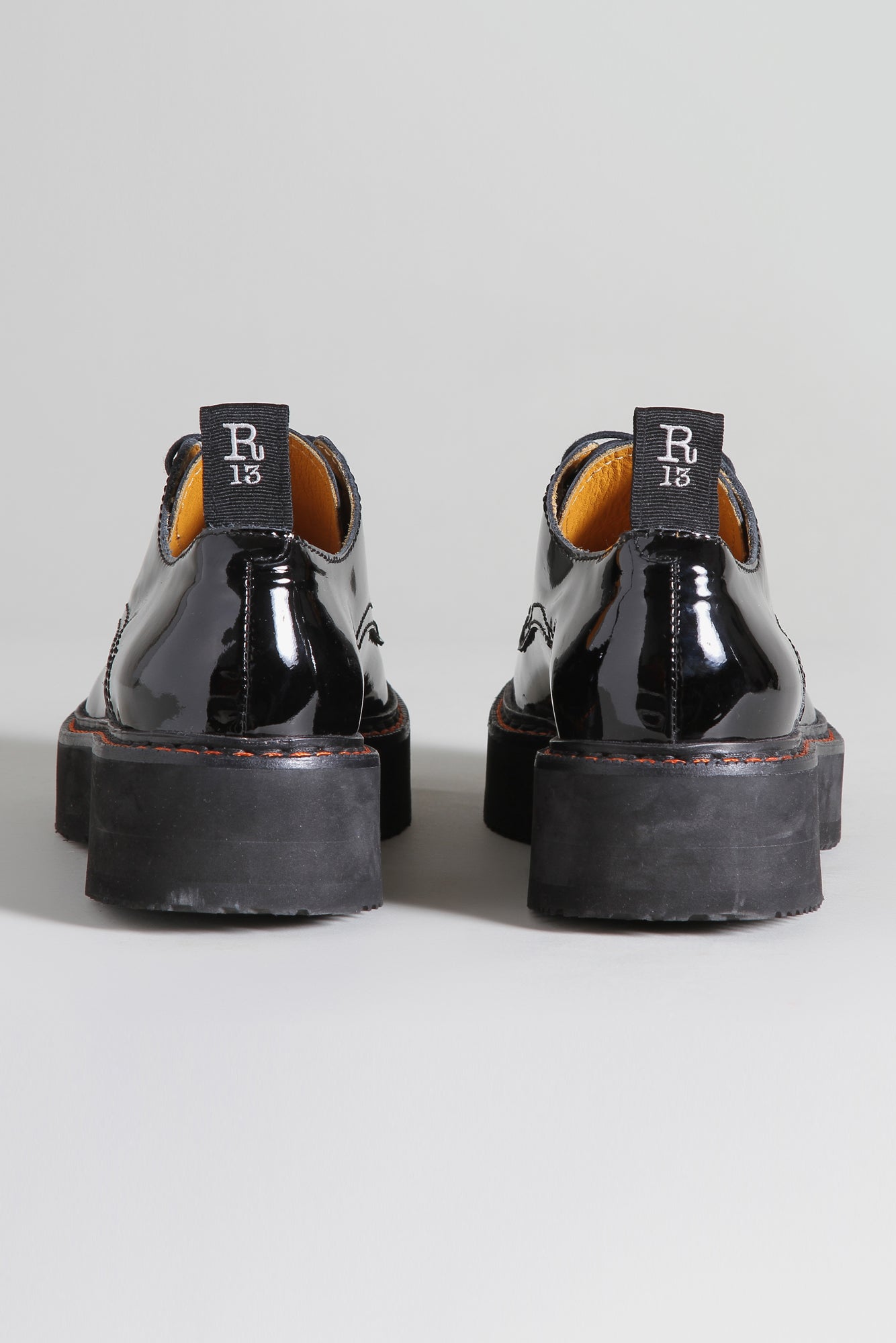 MEN'S SINGLE STACK OXFORD - BLACK PATENT - R13