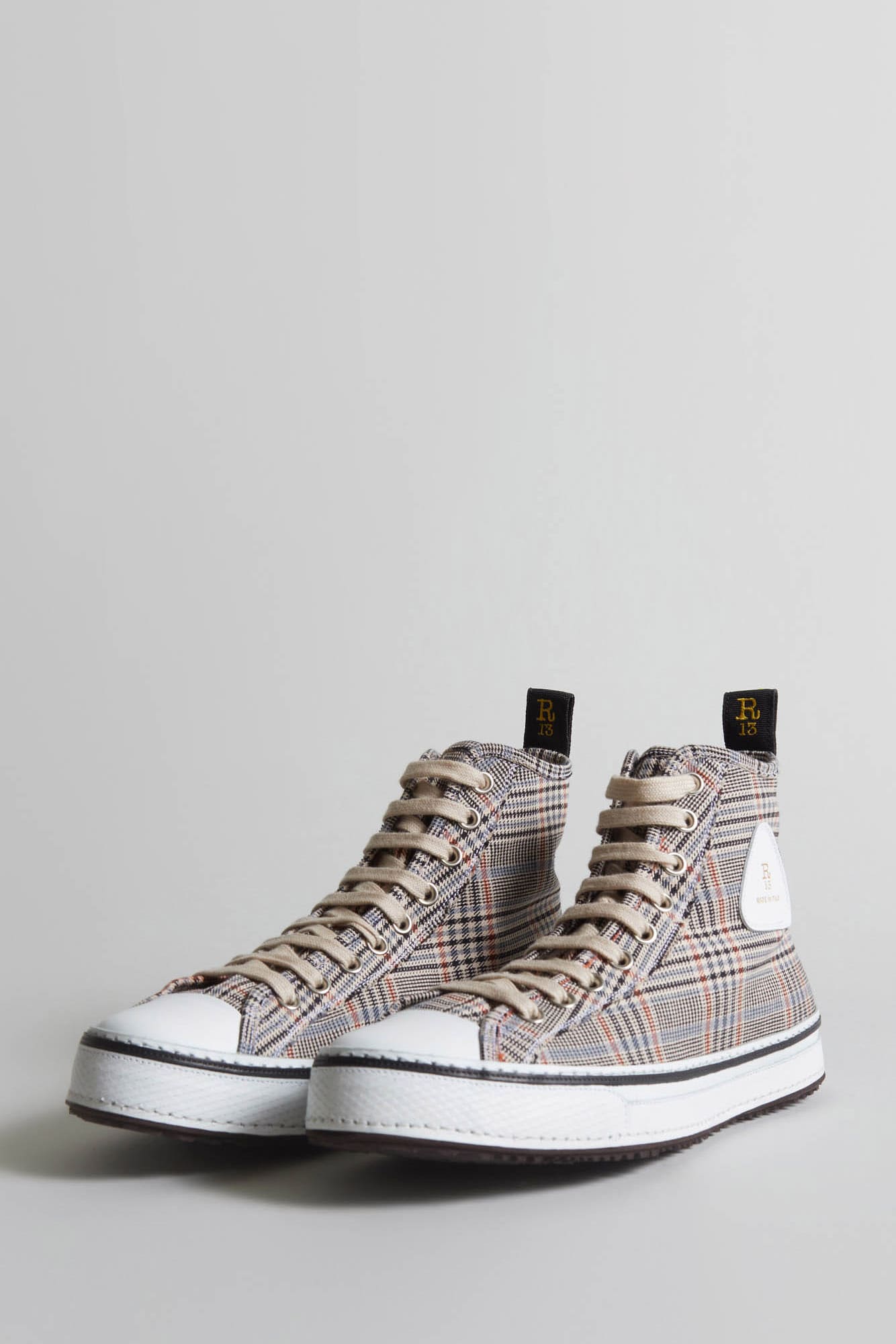 Mens Classic Courtney High Top - Orange Plaid