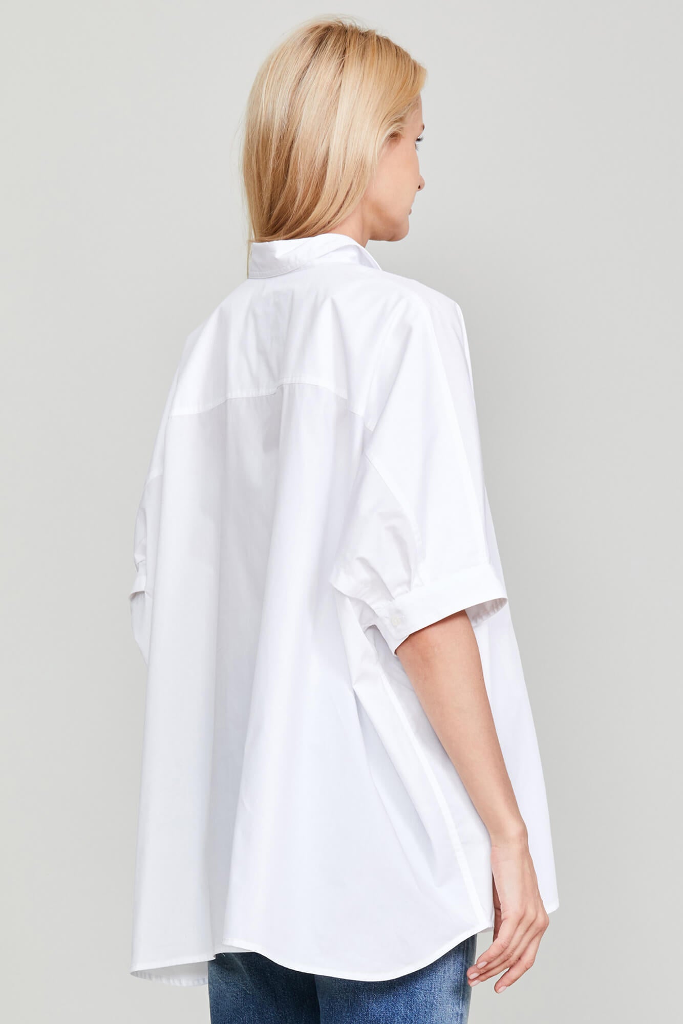 Oversized Boxy Button Up - White - R13