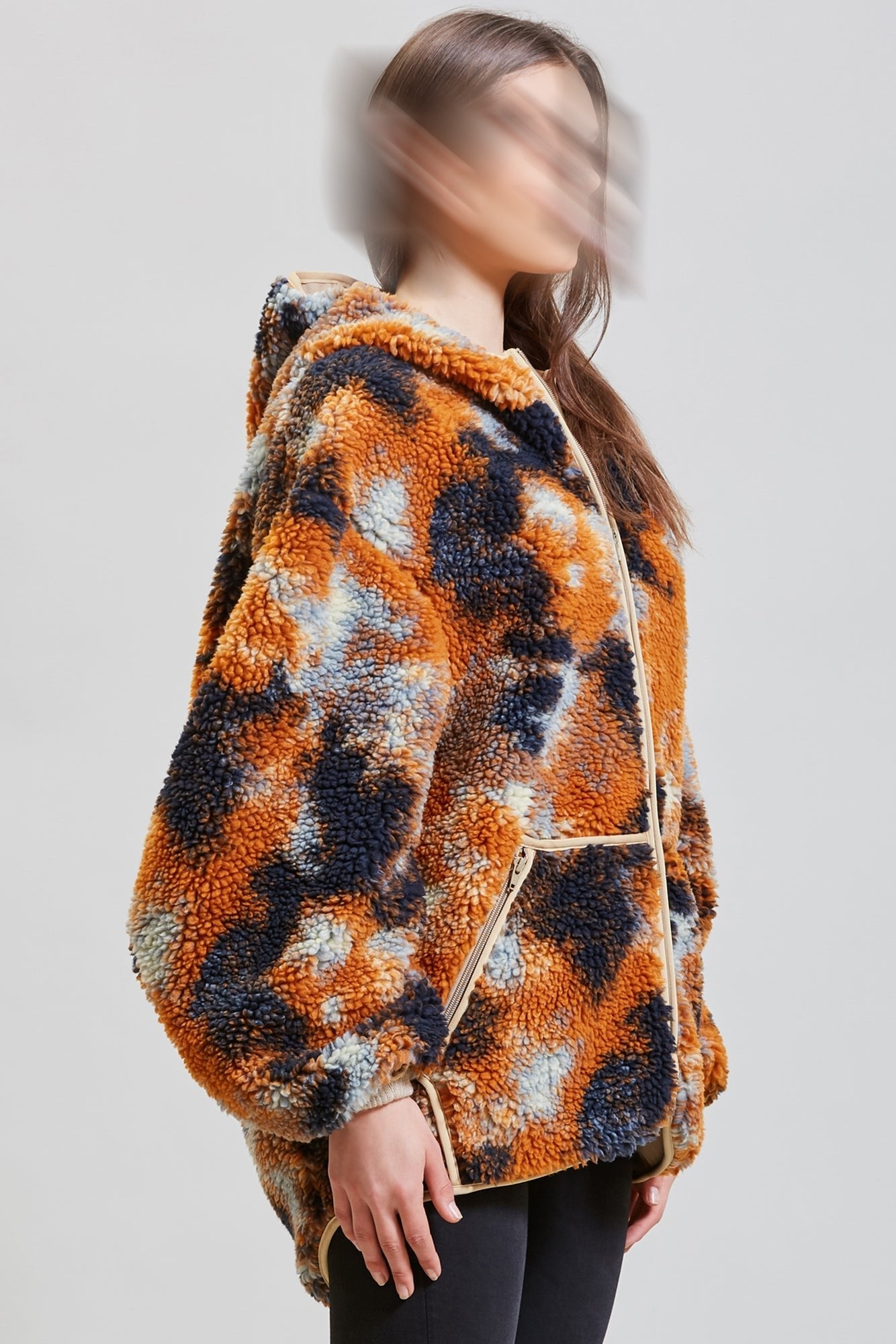 Oversized Fleece Hoodie - Rust Camo - R13