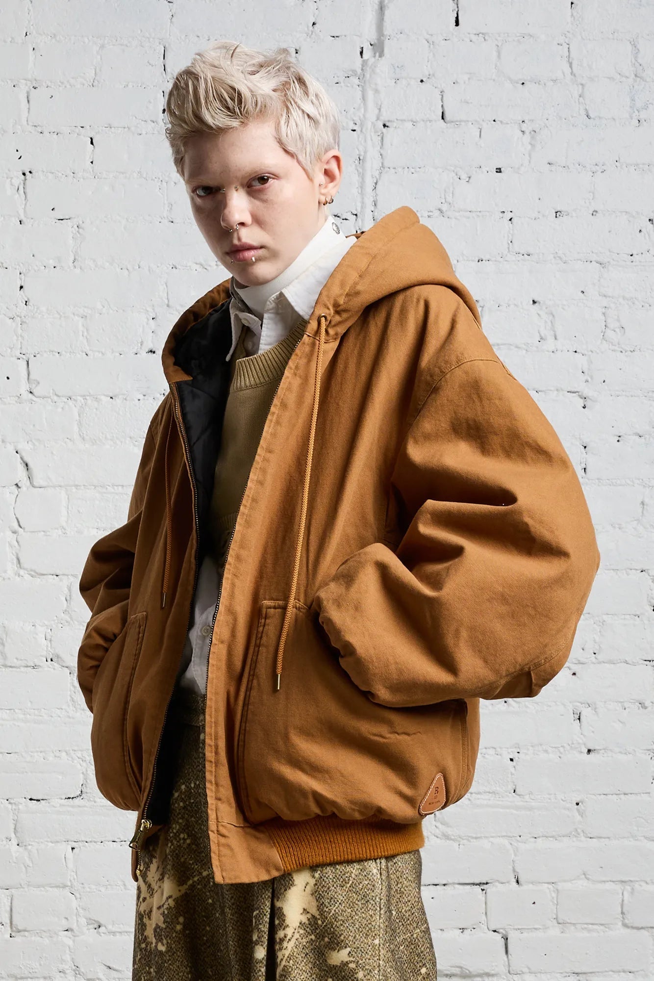 Oversized Workwear Bomber - Tan