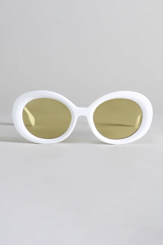 R13 SUNGLASSES - WHITE AND YELLOW