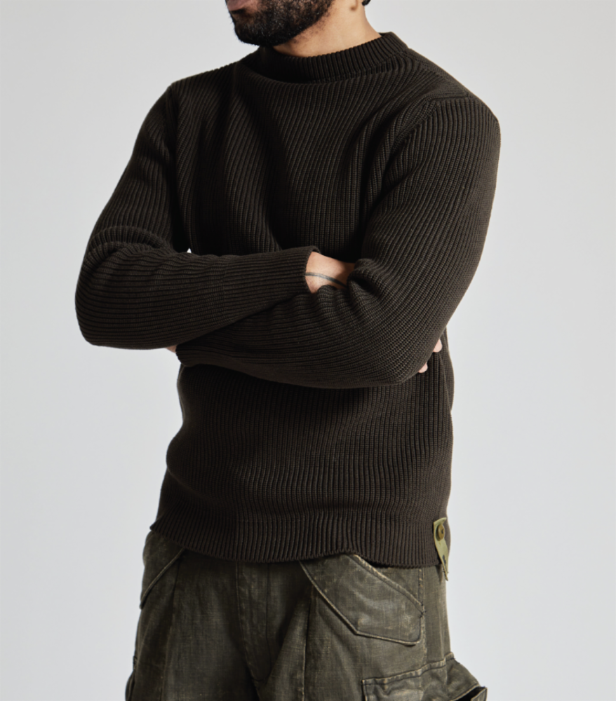 Sailor Mock Neck Sweater - Black