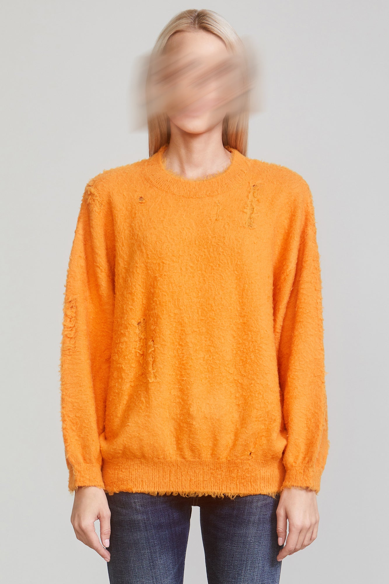 Shaggy Oversized Sweater - Orange - R13