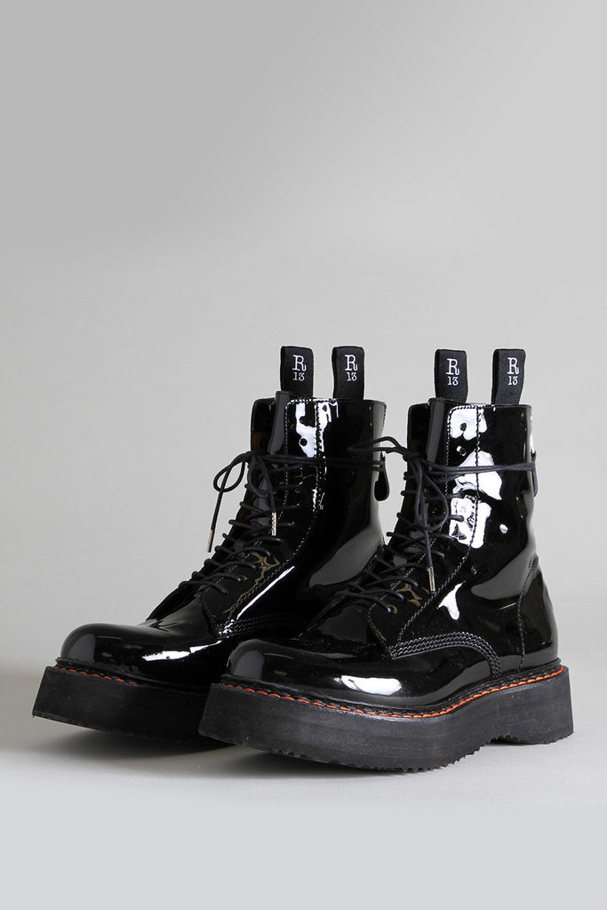Single Stack Boot - Black Patent