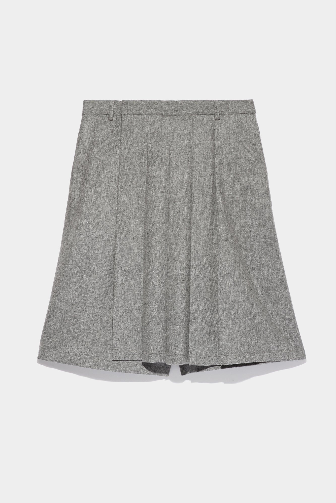 Tailored Pleated Skort - Light Grey - R13