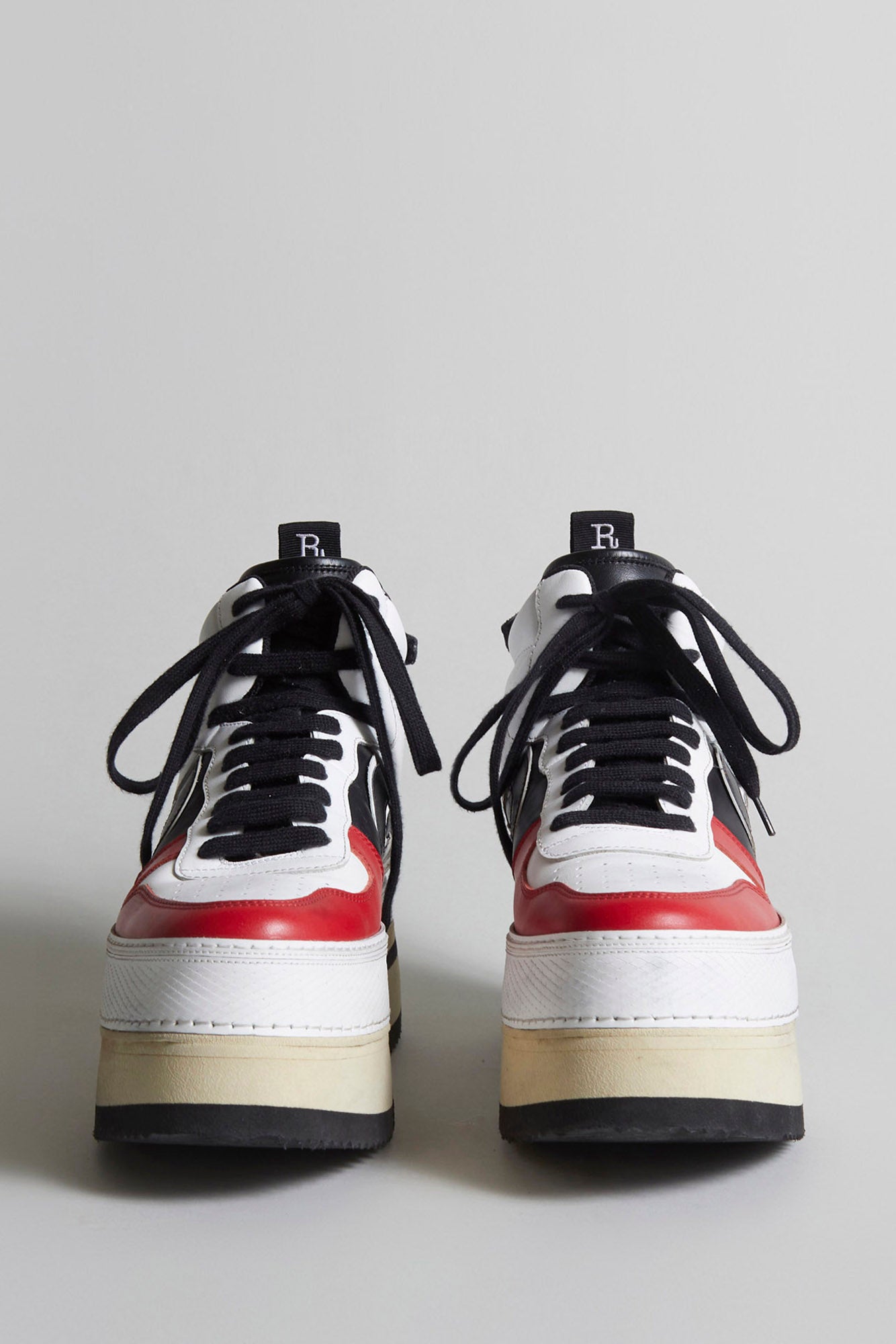 RIOT LEATHER HIGH TOP - SKATE WHITE AND RED