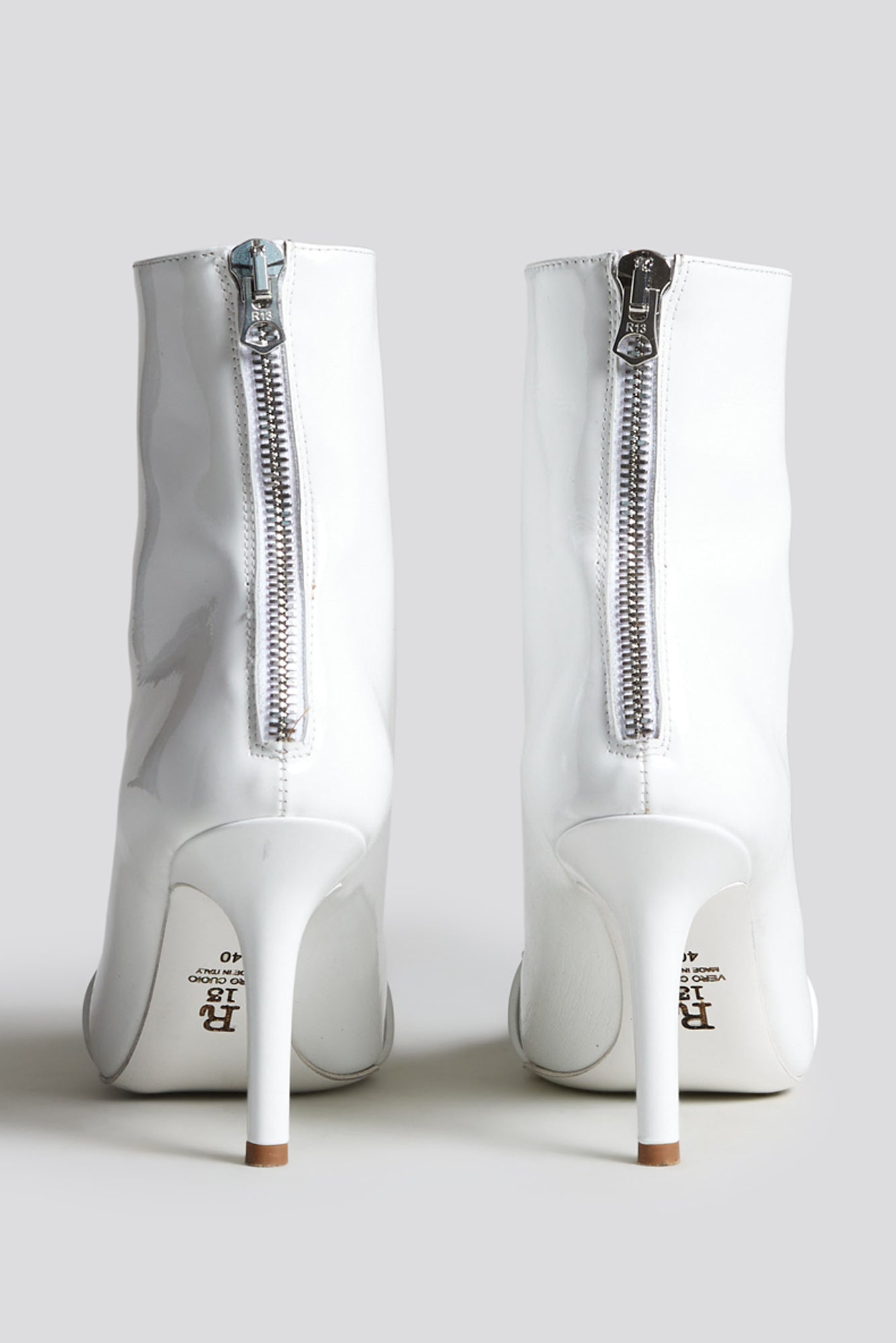SID HEELED HARNESS BOOT - PATENT WHITE