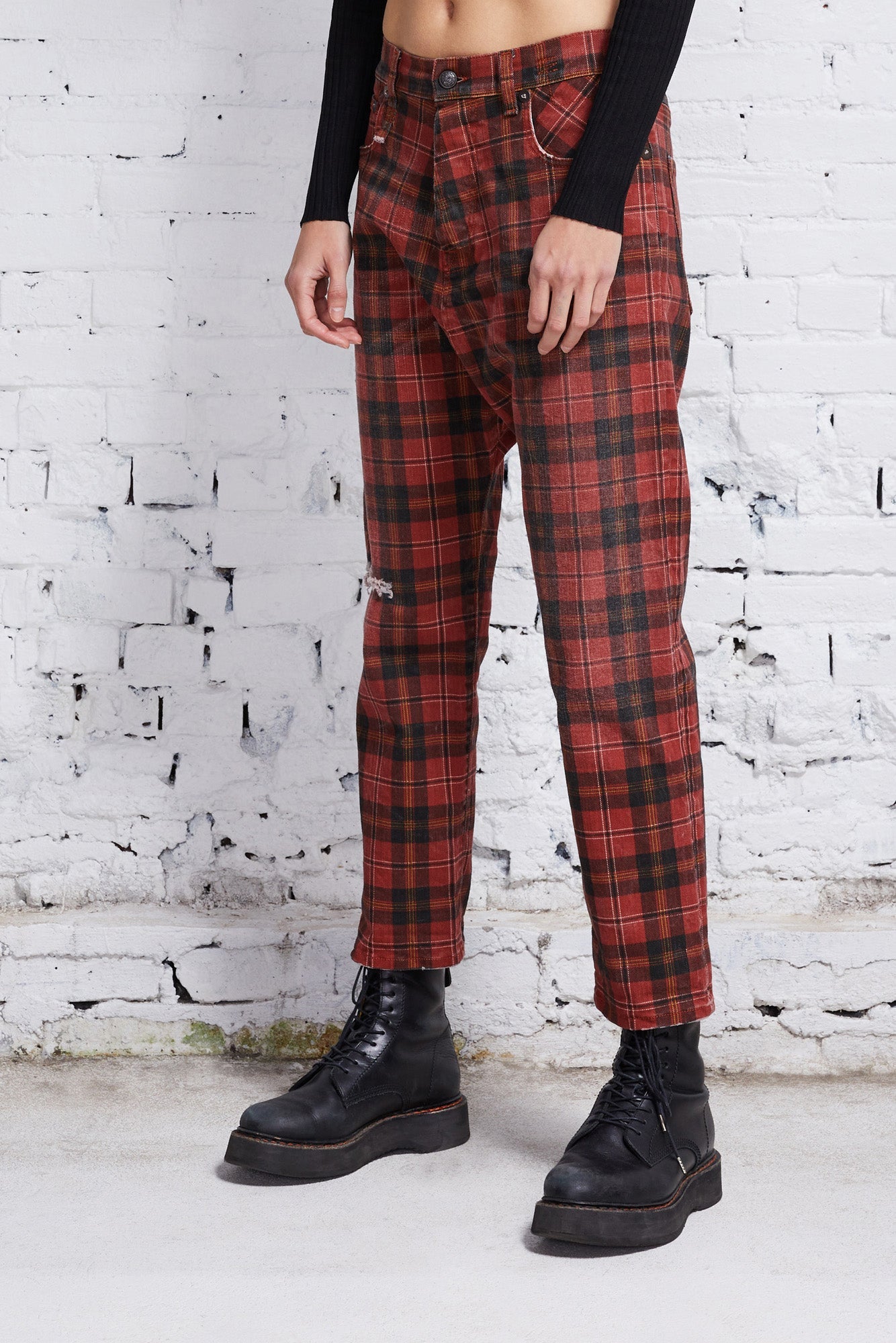 TAILORED DROP - ASH RED PLAID